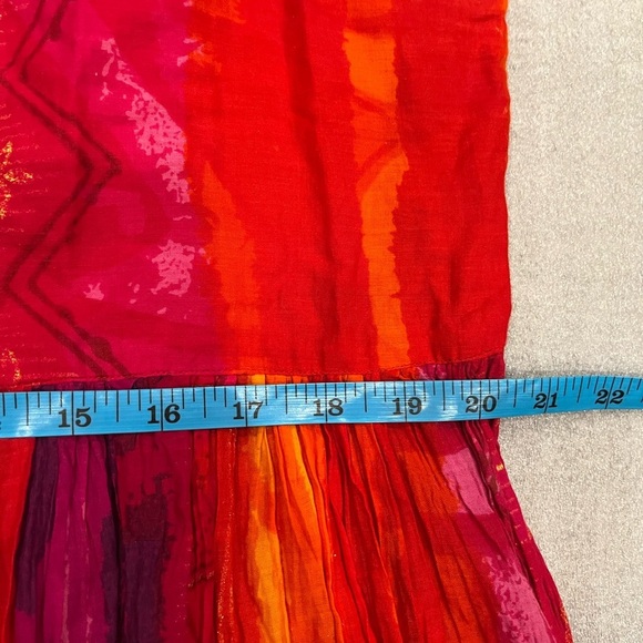 [L]Vintage Sentiments Red Button Sleeveless Maxi Dress - Picture 5 of 6